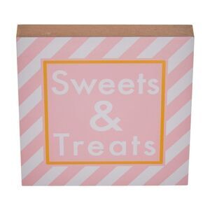 New Sweets & Treats Party Word Block Tabletop Sign NWT